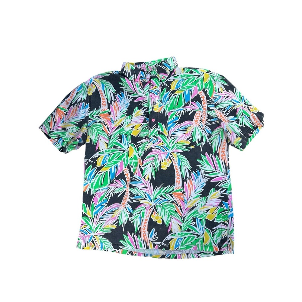 Chubbies‎ The Nutter Hawaiian Beach Shirt Men's L Retro Neon Palm Trees USA